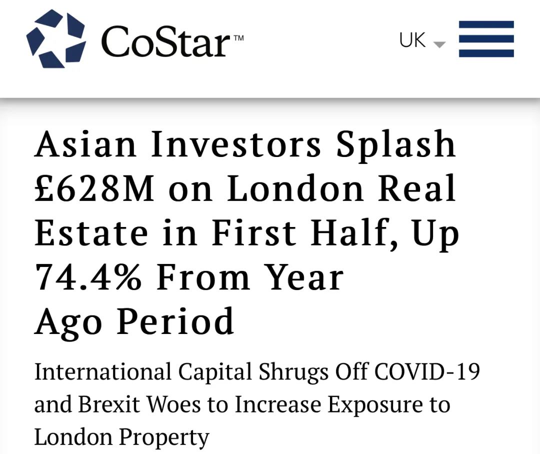 【英国】最新数据！亚洲资本投资伦敦房产飙升74.4%！